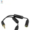 3.5 jack Splitter Male to 2 Female Jack 3.5mm Stereo Audio Cable Y Splitter Adapter Volume Control Headphone Phone AUX Cable 300pcs/lot