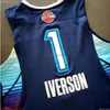 100% zszyty Allen Iverson 2009 All Star Jersey XS-6xl Męskie rzuty do koszykówki