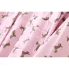 Ensembles de pyjama rose femmes mignon teckel imprimé 2 pièces ensemble haut à manches longues taille élastique pantalon pyjama en coton brossé S7N002 201217