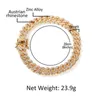 힙합 다이아몬드 아이스 아웃 체인 남자 랩 가수 목걸이 팔찌 쥬얼리 오스트리아 라인 스톤 쿠바 링크 골드 실버 체인 목걸이 파티 초커 팔찌 선물