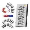 Cílios falsos visíveis 8 pcs 5 ímãs Cílios falsos 3D Magnética Magnética Magnética Natural Faux Cils Magntique com pinças 220226