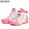 SKHEK Ragazze Stivali invernali Moda Scarpe per bambini Stivali da ragazza Bambini British Zipper Martin Stivali 27-32 Taglia LJ200911