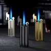 Nuevo encendedor de Gas butano de Metal a prueba de viento, llama tipo soplete, encendedor de cigarro de pedernal, accesorios para fumar, Gadget para regalo de hombre