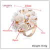 Clusterringen Chuhan Fashion Jewelry Flower Rhinestones Ring For Women White Resin Accessoires Anniversary Engagement Party J131
