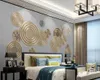 Living 3d Wallpaper Modern Geometric Elk Light Luxury Disc Gold Embossed Line Background Wall 3d Mural Wall Paper
