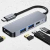 USB C HUB-Multiport-Adapter 4-in-1 mit 4k HDMI 2 USB 3.0-Anschlüsse 87W Leistungslieferung kompatibel für Laptops MacBook Pro Air
