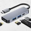 USB C Hub Adaptador Multiport 4-em-1 com 4K HDMI 2 USB 3.0 Portas 87W Compatibilidade de energia compatível para laptops MacBook Pro Air