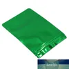 100st Green Stand Up Aluminium Folie Zip Lås Förpackning Bag MyLar Folie Värmeförsegling Presentkort Butik Förvaring Zipper Paketpåse