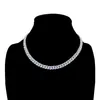 Iced Out Bling 8mm CZ Miami Cuban Link Chain Choker Halsband för kvinnor Micro Pave Women Jewelry265y