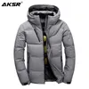 AKSR Heren Winter Down Jacket Jas Wit Duck Down Jassen met een Kap Dikke Thermische Warm Uitloper Puffy Jacket Doudoune Homme 201201