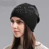 Chapéus de inverno para mulheres malha cadássicos de lã casual chapéu com borboleta cor sólida cores esqui gorros tampão senhora imprimir chapéus