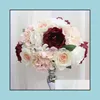 Decoratieve bloemen kransen feestelijke feestartikelen thuis tuin custom 35 / 45cm rose peony kunstbloem bal centerpieces decor bruiloft