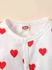 Baby Heart Print Button Front Jumpsuit SHE