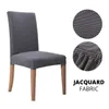 Jacquard Plain Dining Chair Covere Spandex Elastic Köksstol Slipcover Case Stretch Fabric Stolskydd för Bröllopshändelser Hotell Bankett