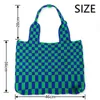 Shopping Bags Winter Women Checkerboard Shoulder Bag Woolen Knitted Korean Fashion Female Tote Clash Color Large Capacity Casual 220307