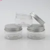 50pcs/lot Empty PET Plastic Jars Aluminum Silver Lids Clear Pots Cosmetic 30g 1oz Containergood qualtity