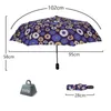 Kreativ blomma automatisk paraply regn kvinnor män 3faldigt ljus och slitstarka starka färgglada paraplyer barn regnig solig grossist 201218