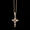Winding Cross Pendant Necklace Iced Out Cubic Zirconia Twist Chain Pendant Hip Hop Jewelry for Man Women Gift9813441