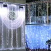 Neueste design 18m x 3m 1800-LED Warmweiß Licht Romantische Weihnachtszeit Outdoor Decoration Vorhang String Licht US Standard weiß