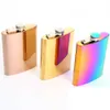 Stainless Steel 8oz Hip Flask Portable Outdoor Whisky Stoup Wine Pot Alcohol Bottles Colorful Stainless Steel