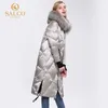 SALCO The latest big-zipped pearl-cotton winter warm coat high-end real fur coat 201128