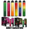 Аутентичные Aokit Switch Одноразовые E-Cigarettes Устройство Устройство набор 2200 Средства 1100 мАч Батарея 8.5ML Предварительный картридж POD 2in1 Piction Vape Pen 100% подлинной VS Dual Bar A22