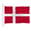 Danmark Flags Country National Flags 3'x5'ft 100d Polyester med två mässingsgrommets