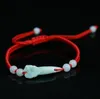 Red rope bracelet for men and women Handmade jadeite jade weaving Trinket DMFB104 mix order 20 pieces a lot