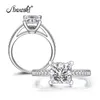 AINUOSHI Trendy 925 Sterling Silver Wedding Halo Ring all'ingrosso 1.6 Ct Princess Cut Band gioielli per gli amanti promessa di fidanzamento Y200106