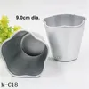 (10 pçs / lote) 9 cm Diâmetro Forma de cinco petaladas Forma de alumínio Liga de alumínio Bolo Molde de bolinho Molde Jelly Pudding DIY Bakeware Tools Y200612