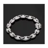 Clip di carta Class Class Lock Lock Link da 78 pollici Bracciale ghiacciata zircone Bling Hip Hop Men Regalo di gioielli Braccialetti di ciondoli P04774720