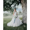 Giardino abiti da sposa a buon mercato in campione a buon mercato A Applique in pizzo a collo di gioiello Leci di pizzo senza maniche Illusione Tulle Lunghezza abiti da sposa formali 403 403