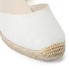 Womens Summer Espadrille Hak Platform Wedge Sandalen Enkel gesp Strap Gesloten Teen ShootScross-Tied Rubber Lace-up Q1217