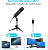 USB Microphone for Computer, NASUM Desktop Podcast Microphone with Adjustable Metal Tripod Stand, Condenser Recording Microphone for Gaming