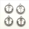 Lot 100pcs Anchor Hook Alloy Tibetan silver Charms Pendants Retro Jewelry Findings DIY Antique Silver Pendant For Bracelet Earrings 18*16mm