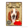 Funny Dog Coffee Club Metal Signs Whiskey Plaque Vintage Painting Poster Wall Sticker Pub Bar Home Decor Plates Tin Cafe Decoration Size 20x30cm