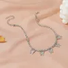 Cavigliere a catena ghiacciate Farfalla Infinity Cavigliera Bracciale Cavigliere da spiaggia con piedi in cristallo Moda donna Gioielli a catena a piedi nudi