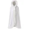 Menteau Designer Jacket Manteaux d'hiver Femmes White Wrap de la cheville Longueur de la cheville Femmes Cape-caille avec chapeau Cape de mariée