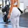 Meisje Gestreepte Gedrukte Yoga Outfits Naadloze Jogging Broek Panty Scrunch Butt Beengings