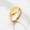 Platte ringen voor vrouwen punk gouden kleur party ring roestvrijstalen mode-sieraden