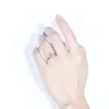 Transgems Anello nuziale di fidanzamento con diamante Moissanite taglio cuscino in oro rosa/rosso 14K 585 da 1,5 ct 7 mm F per donna con accenti Y200620