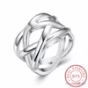 Cluster Rings 100% Real 925 Stelring Silver Double Layer Cross Finger Classic 2022 For Women Jewelry Gift CQR543