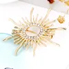 Pins Brooches High Quality Sun Shape Brooch For Women Men Prong Setting Crystals Color Broches Hijab Pins Scarf Buckles Plastron 2628