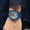 New Naviforce Men Watch Blue Skeleton Dial Luminous Mens Wrist Watches Luxury Design Quartz Watch Men Luxury Watches Waterproof T200112
