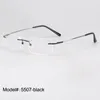 Zonnebril frames groothandel - 5507 hele verkoop 50 stuk / partij randloze geheugen titanium scharnierende optische brillen spectacles1