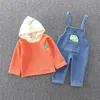 Hylkidhuose Winter Baby Girls Boys Clothing Set Warm Plush Hooded Tops Overalls Toddler Spädbarnskläder Barn Kostym