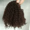AFRO POUT POYTSTRING HARKSTRING CORETAIL CORKY KINKY Кудрявая пушистая афро плюшки вокруг с 2 клипами черный цвет волос для волос человеческая волос для B