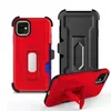 Armadura 3 em 1 TPU PC Phone Capas com cartão de clipe preto Capa à prova de choque para iPhone 13 12 11 Moto G Stylus 5G Case