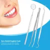 Sonde dentaire Tweezers Tweezers Hygiène dentaire Outils de soins Kit Dentiste Outil Préparé Outil En Acier inoxydable Dents Soins Nettoyage 3PCS / Set
