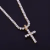 Iced Out Zircon Pendant med 4mm Tenniskedjans halsband Set Herr Hip Hop Jewelry Gold Silver CZ Pendant Necklace5618892